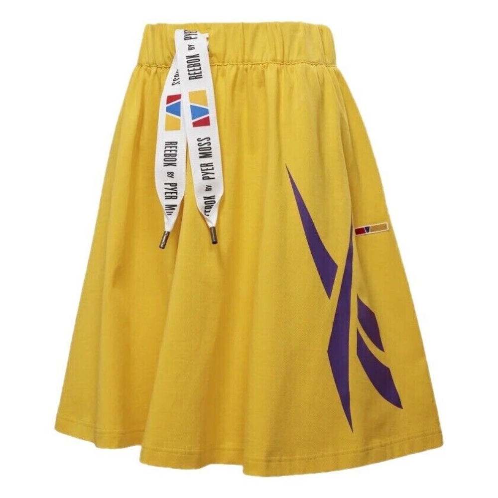 Reebok by Pyer Moss RCPM Skirt Heavy Cotton Yellow Logo Women's Ladies Small
